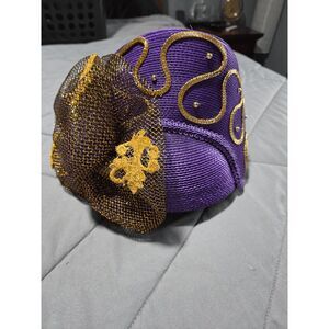 Vintage Style Purple and Gold Church Hat